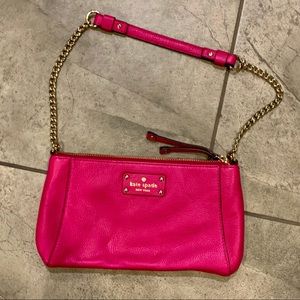 Kate Spade Fuchsia & Gold Baguette Handbag